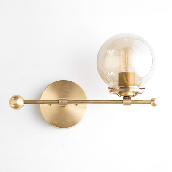 Wall Sconce - Smoked Globe Sconce - Counter Balance - Wall Lighting - Unique Lighting - Modern Wall Light - Model No. 4353