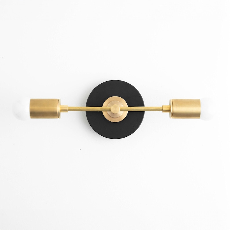 Gold Vanity Light - Brass Bathroom Light - Vanity Fixtures - Vanity Lamp - Bathroom Lamps - Raw Brass - Wall Lamp - Model No. 8057 image 1