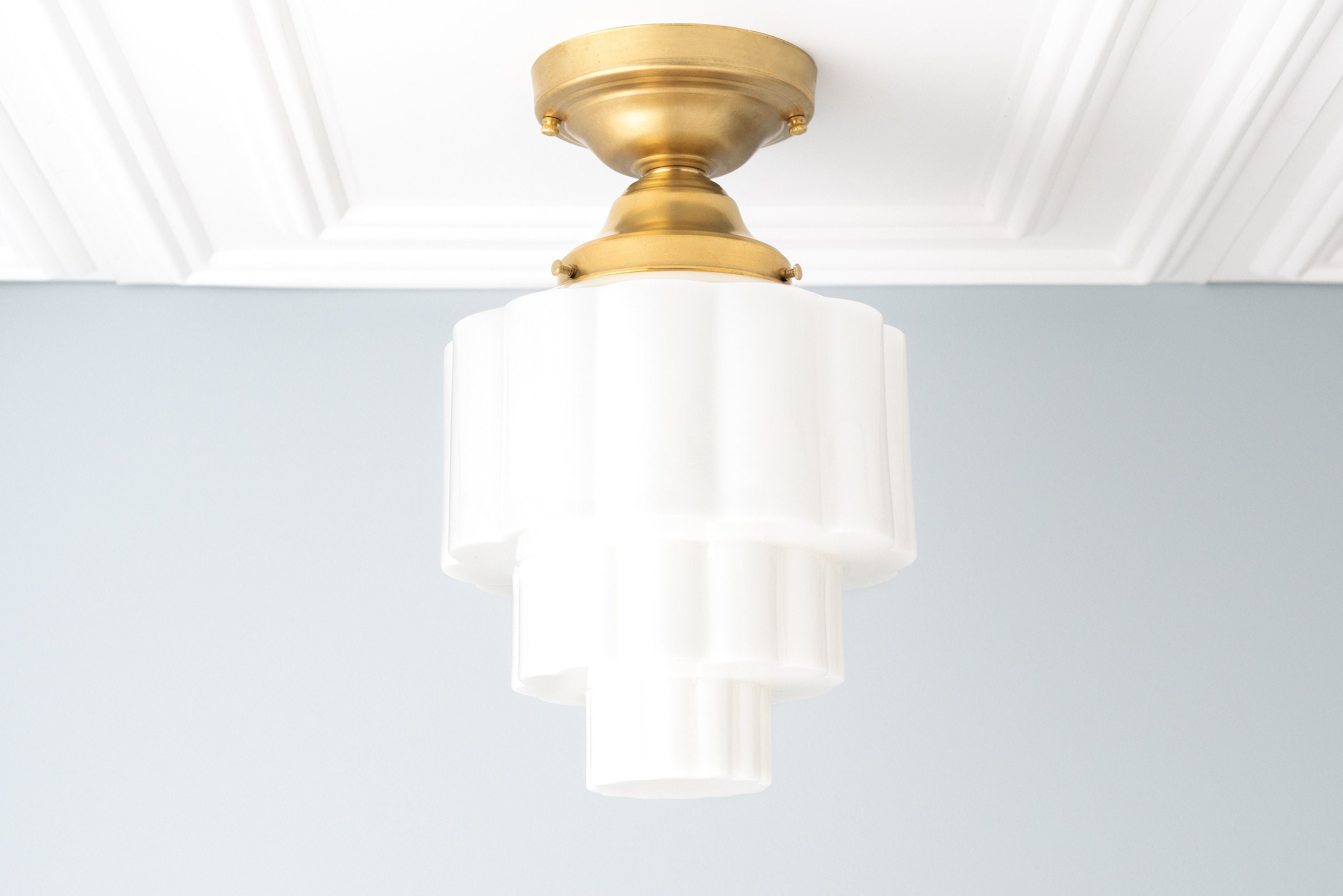 Three Tier Globe Light Flush Mount Light Unique Ceiling Light Art