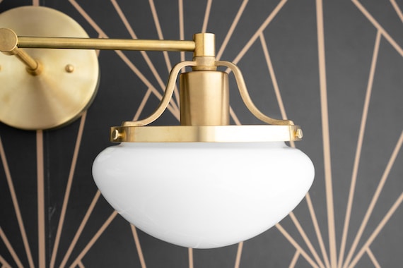 Gold brass online vanity light