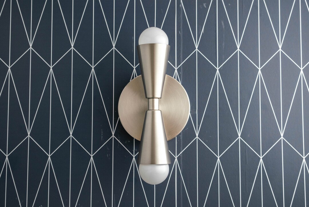 Brushed Nickel Wall Sconce - Bathroom Sconce - Vanity Sconce - Art Deco ...