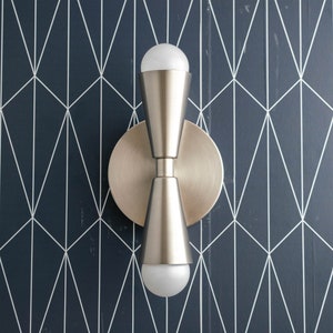 Brushed Nickel Wall Sconce - Bathroom Sconce - Vanity Sconce - Art Deco Sconce - Model No.  4717
