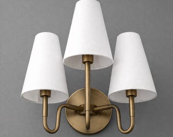 Sconce Light-Brass Wall Sconce-Triple Wall Lamp-Bedroom Wall Light - Model No. 4940