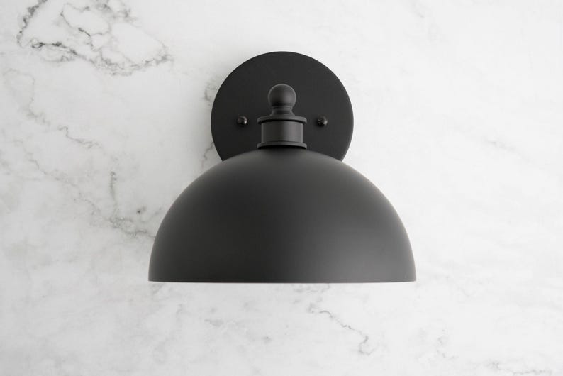 Brass Sconce - Art Deco Light - Brass Dome Light - Modern Lighting - Bathroom Lighting - Modern Vanity - Sconce Lighting - Model No. 8066 image 6