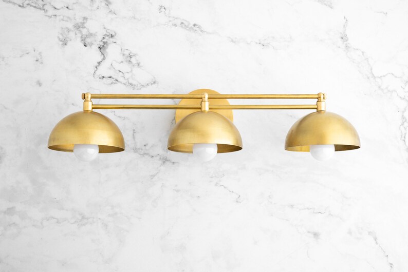 modern brass vanity light
