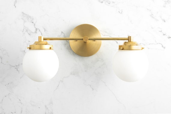 Frosted globe vanity light deals
