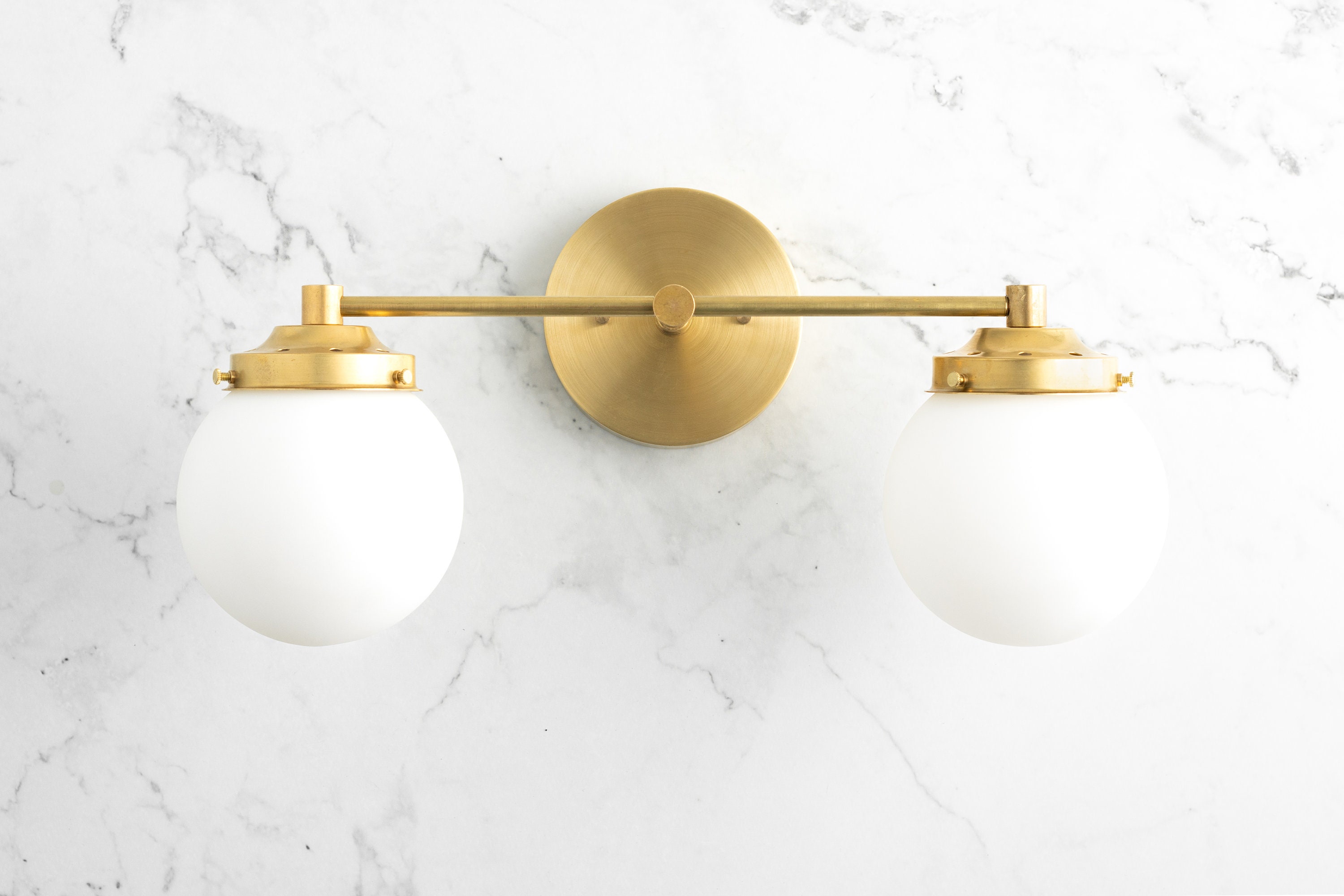 Frosted Globe Vanity Light Art Deco Lighting Modern Etsy