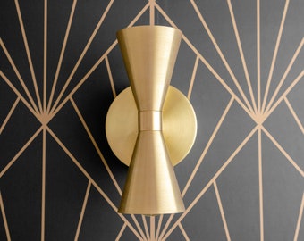 Geometric Fixture - Art Deco Lighting - Art Deco Sconce - Modern Sconce - Modern Lighting - Brass Sconce - Light Fixture - Model No. 3531