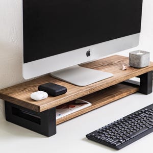 Monitor Stand for Workspace Organization, Desk Riser Shelf, Custom Size Monitor Stand Desk Shelf, Wooden Desk Riser, Computer Laptop Stand