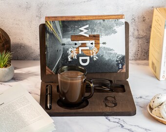 Personalized Book Stand, Wooden Book Rest with Custom Engraving, Bookmark Holder Gifts, Book Lovers Currently Reading Book Stand, Book Buddy