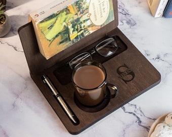 Custom Wooden Book Holder Valet Stand, Personalized Book Holder Wood, Premium Book Stand, Book Stand Holder, Gifts for Book Enthusiast