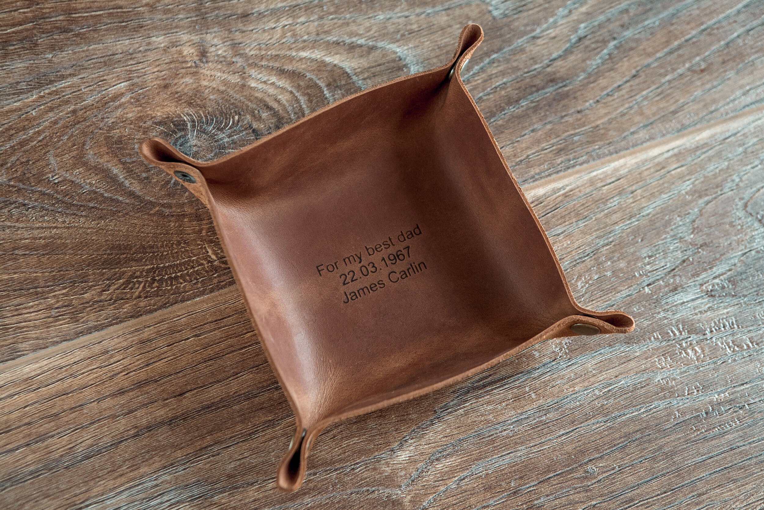 Leather Catch All Tray Engraved Anniversary Gift Leather Etsy