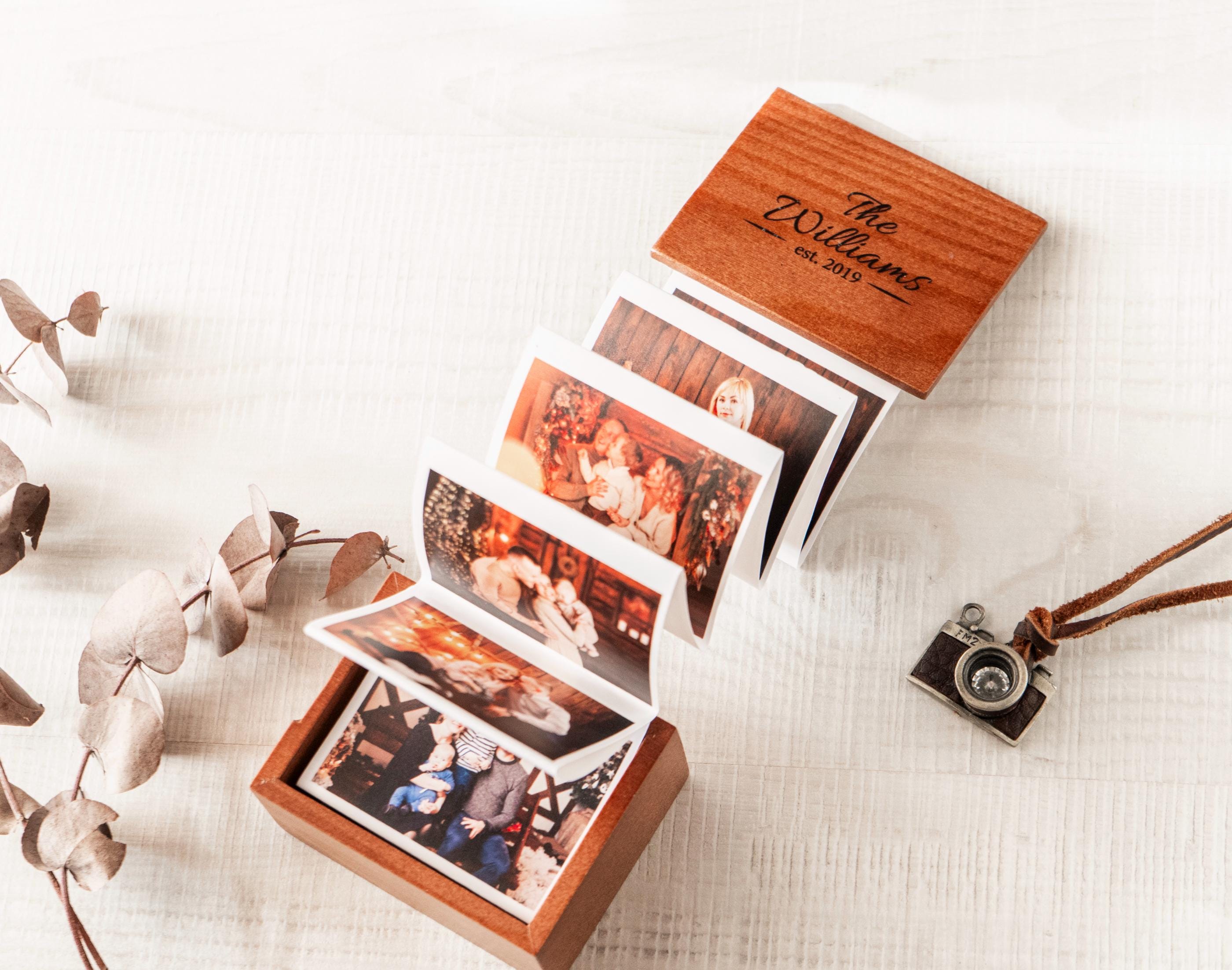 Wedding Card Box – Family Name Initial Pine Wood Holder Walnut