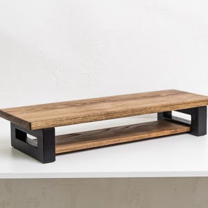 Solid Wooden Monitor Raiser, Low Monitor Stand, Computer Monitor Shelf, Desk Accessory Display Laptop Stand, Custom Monitor Desk Shelf