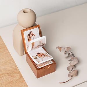Wedding Photo Keepsake Box, Personalized Wooden Memory Box for Couple, Custom Photo Storage, Holiday Gift for Newlyweds or Family