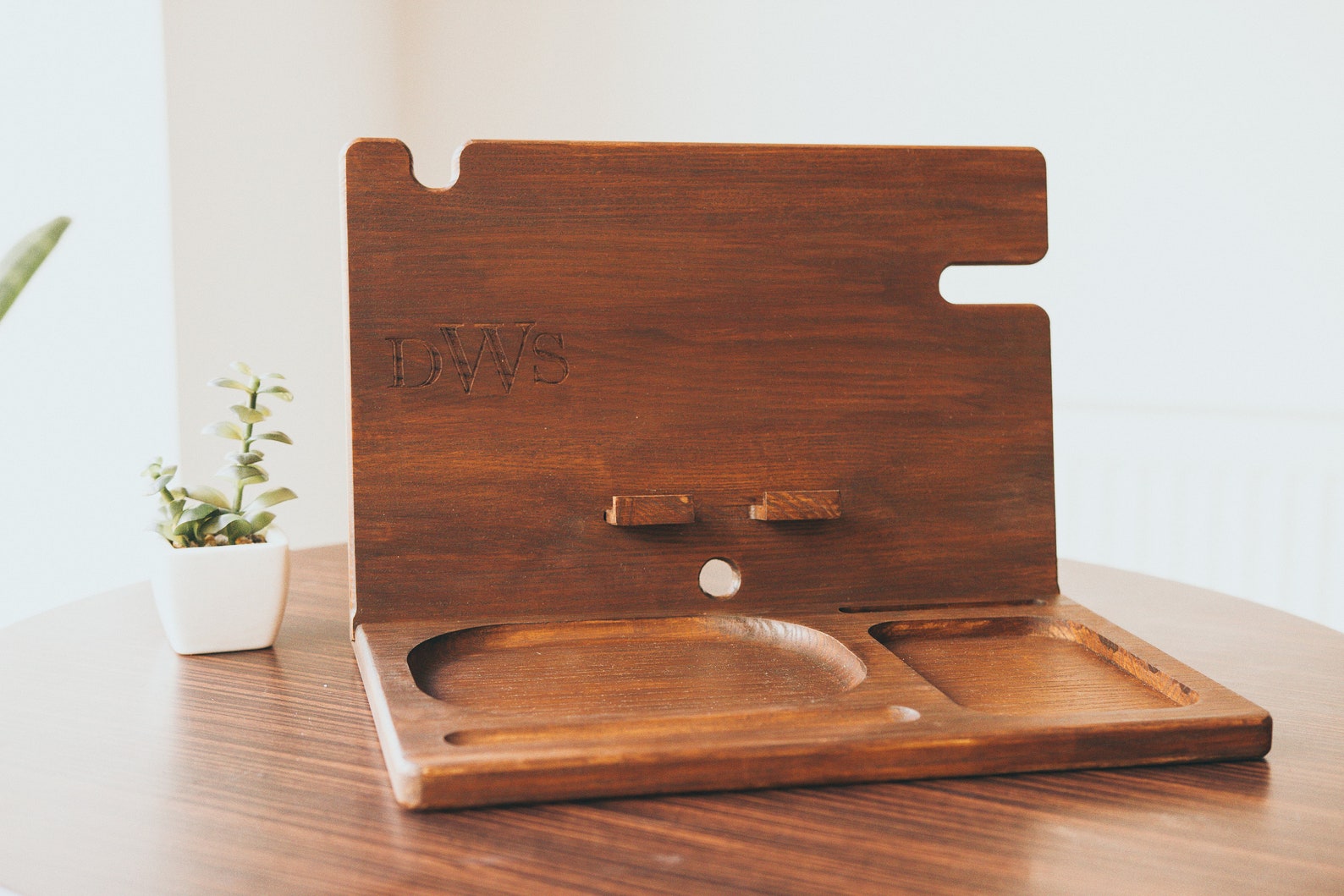 Custom wood organizer wooden nightstand organizer bedside Etsy