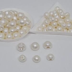Bottoni con gambo in imitazione perla avorio Set di 6 bottoni in acrilico da sposa avorio con rughe Bottoni in perla per abito da sposa