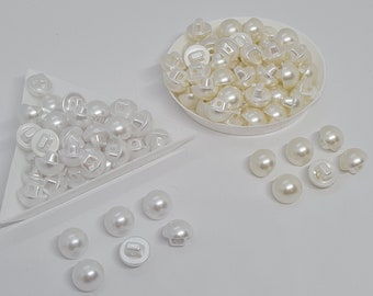 Boutons à tige blanc nacré Boutons de mariée en acrylique blancs ou ivoire Boutons en nacre pour robe de mariée