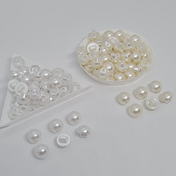 Boutons à tige blanc nacré Boutons de mariée en acrylique blancs ou ivoire Boutons en nacre pour robe de mariée