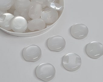 Moonglow effect white shank buttons White gloss bridal acrylic buttons Pearl buttons for wedding dress