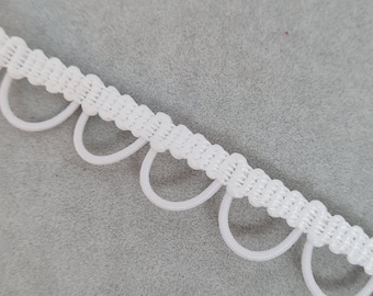 White button loop trim for bridal dress Wedding button elastic loops