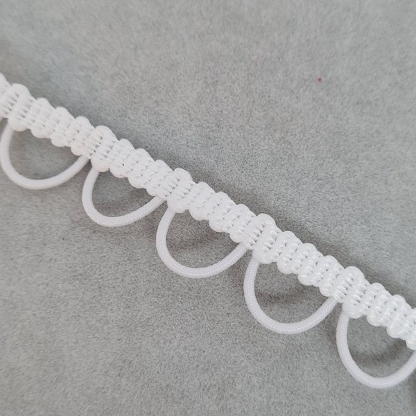 White button loop trim for bridal dress Wedding button elastic loops