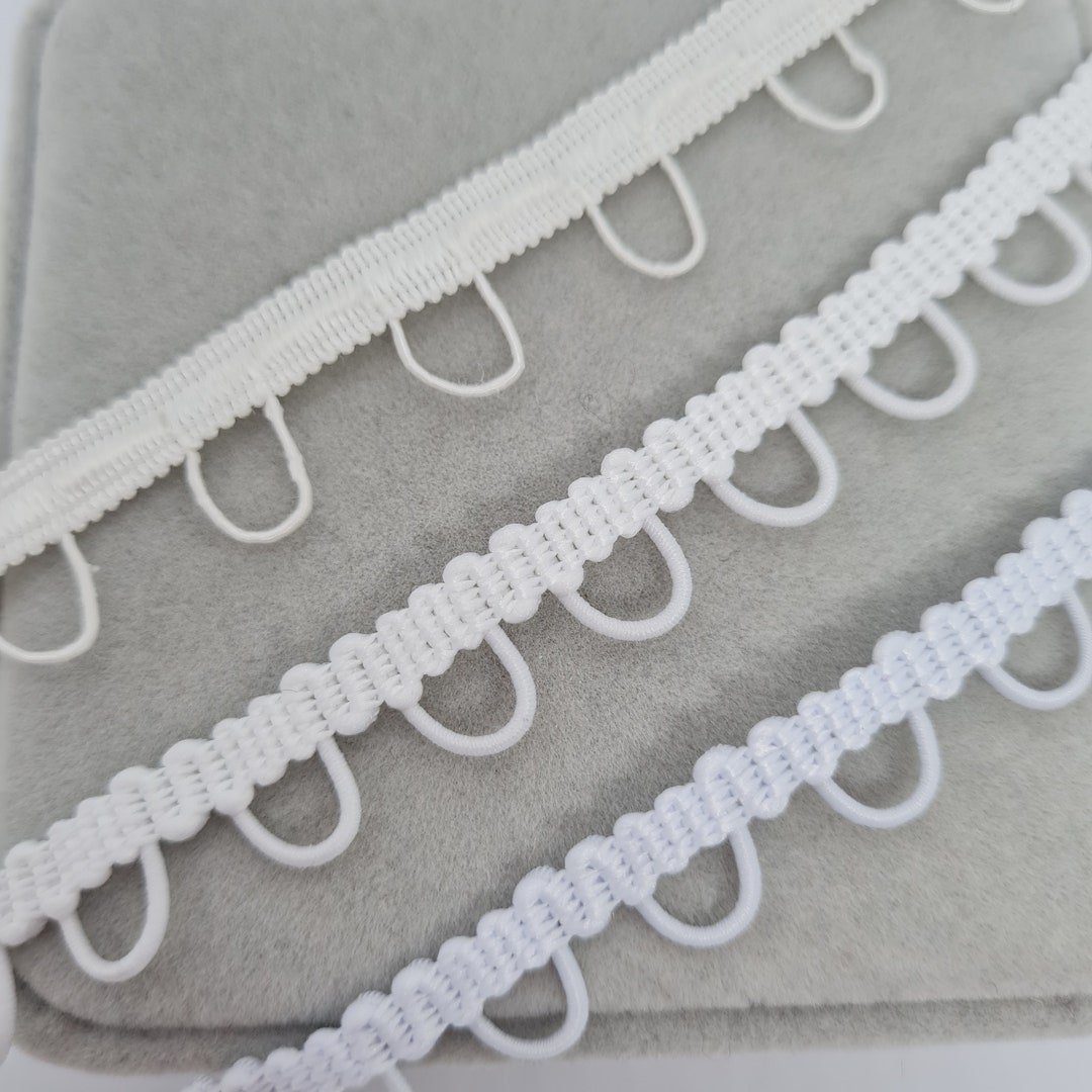 White Button Loop Trim of Bridal Dress Wedding Button Elastic Loops Are ...