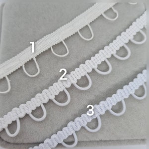 Passementerie blanche pour robe de mariée Passants élastiques pour boutons de mariage image 10