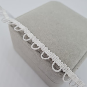 Passementerie blanche pour robe de mariée Passants élastiques pour boutons de mariage 2-off white elastic