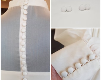 Bridal dress buttons White bridal-covered buttons for elegant dress #1020