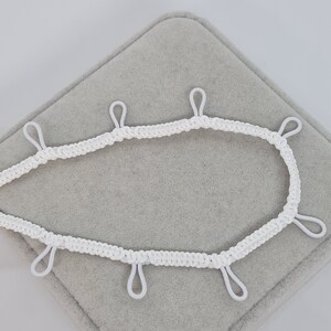 Off-white button loop trim for the bridal dress Wedding button elastic loops image 2