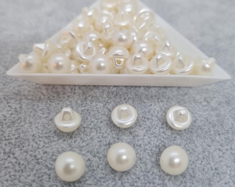 Pearl ivory shank tiny buttons Set of 6 off white bridal acrylic buttons, Pearl buttons for wedding dress