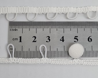Off-white button loop trim for the bridal dress Wedding button elastic loops