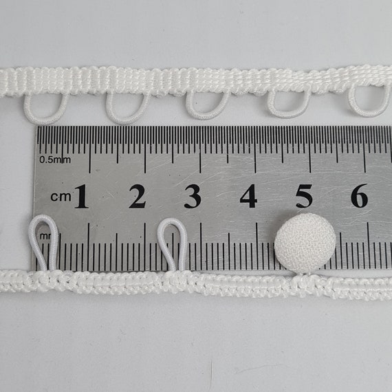 Off-white button loop trim for the bridal dress Wedding button elastic loops
