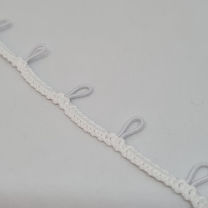 Off-white button loop trim for the bridal dress Wedding button elastic loops image 3