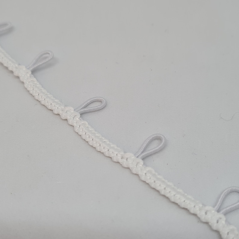Off-white button loop trim for the bridal dress Wedding button elastic loops image 3