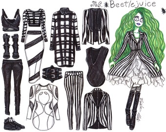 Art print Ms.Betelgeuse Closet, fashion illustration