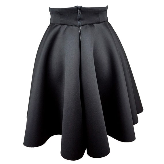 High Waisted Corset Circle Skirt With Pockets Black Gothic