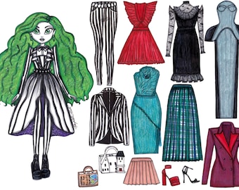 Art print Ms.Betelgeuse 2 Closet, fashion illustration