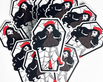 Red Batty clear vinyl sticker vampire halloween gothic alternative bats