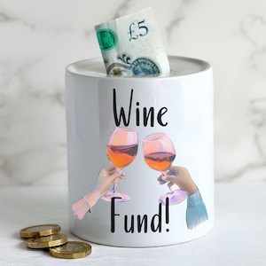 Wine Fund Ceramic Money Jar Wine Drinker Novelty Funny Gift / Drinking Partner Friend Gift For Birthday Christmas