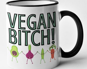 Vegan Bitch Mug Rude Funny Novelty Gift Joke Present For Vegan Family / Friend Christmas Present