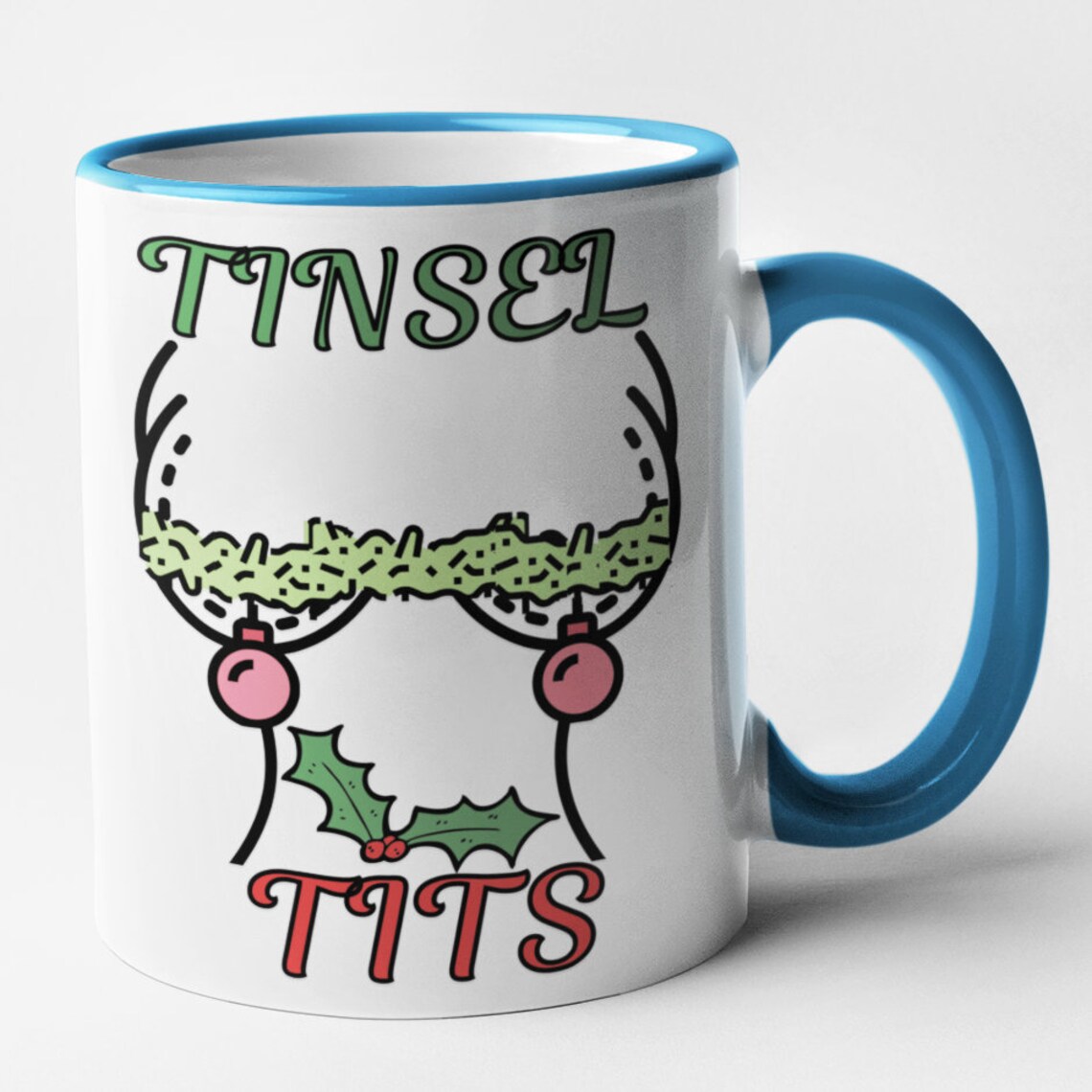 Tinsel Tits Funny Christmas Mug Novelty Adult Humour Gift Joke Etsy UK