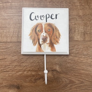 Personalised Dog Leash Hook - Dog Pet Lead Hook - Wall Mounted Wooden Collar/Harness Peg