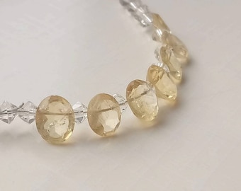 Sunlight Citrine Vintage Silver Beaded Collar