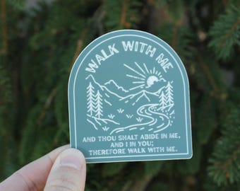 Walk with me Vinyl Sticker, 2026 Youth Theme Sticker, 2026 Come Follow me Theme, Vinyl Stickers, 2026 Girls Camp, FSY, Trek, LDS Primary