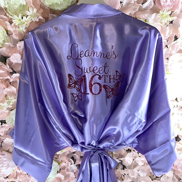 Robe de chambre en Satin personnalisée, pyjama, pyjama, anniversaire, mariage, Occasion spéciale