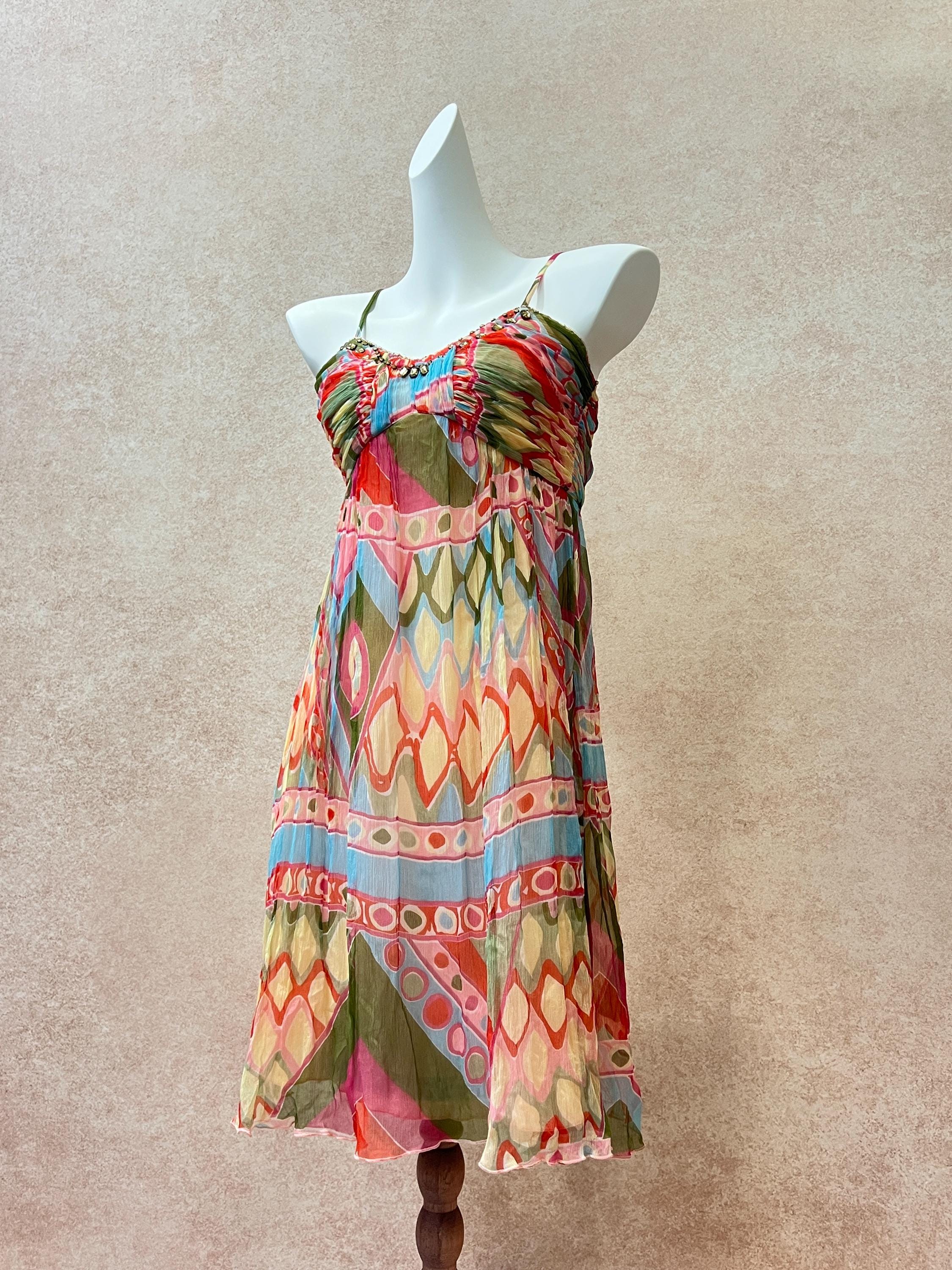 vintage beaded midi fairy dress Rare Vintage Beaded Soft Green Silk Fairy Dress (SOLD)