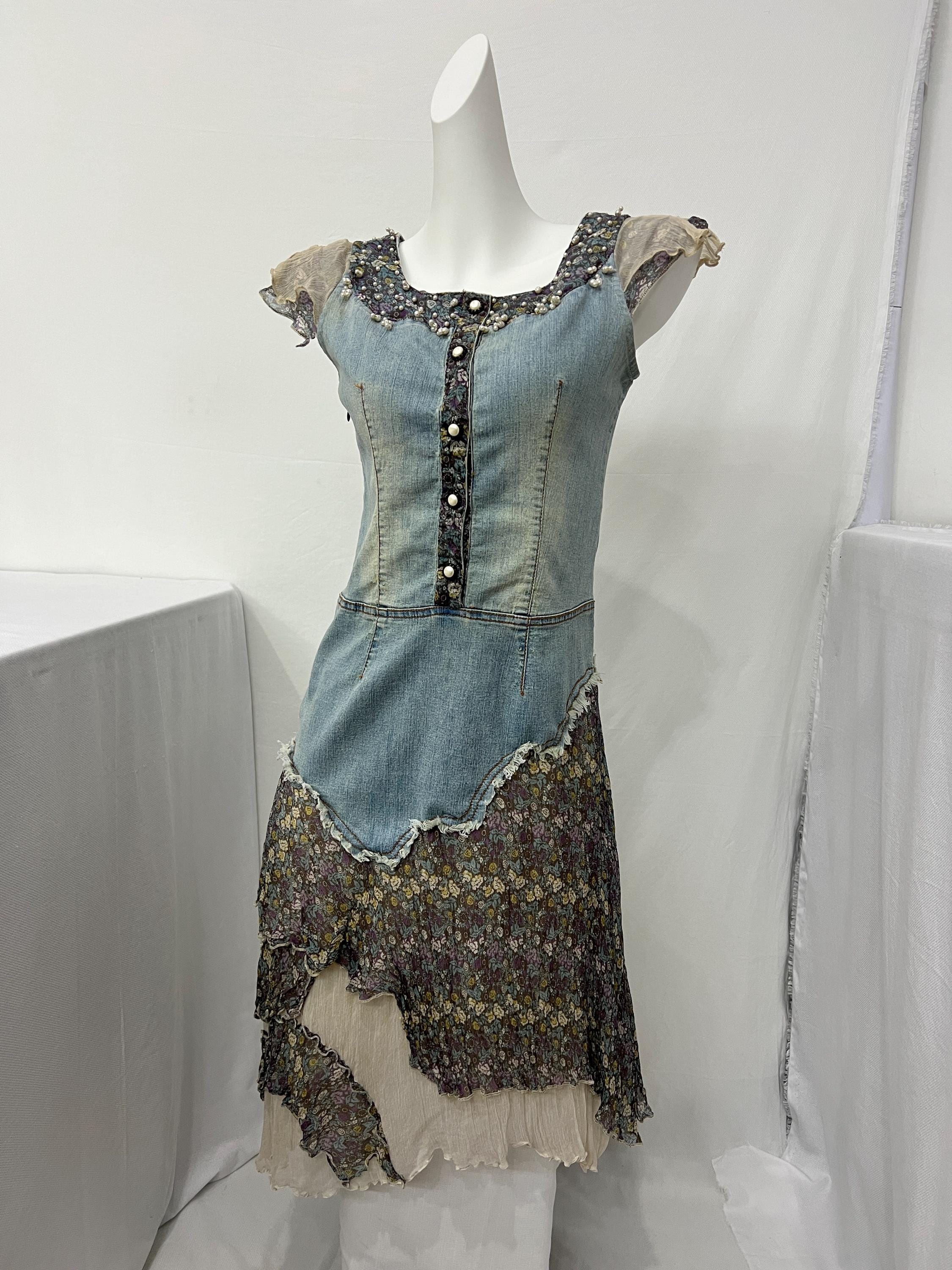 Vintage Beaded Silk Dress Fairycore - Etsy