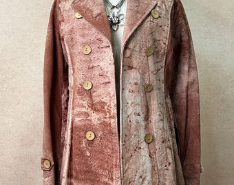 Vintage Distressed Genuine Leather Suede Jacket | 90s Y2K Grunge | Retro Moto Blazer, S